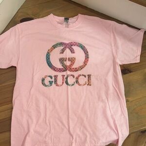 Women’s graphic Pastel Pink Tee with Multicolor Logo